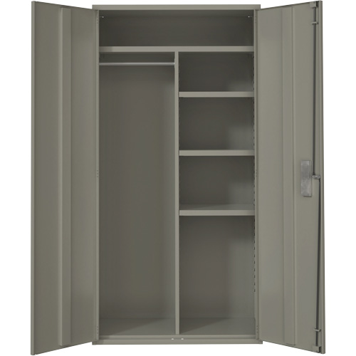 Combination Storage Cabinet, Steel, 6 Shelves, 72" H x 36" W x 18" D, Grey Planification Entrepots Molloy