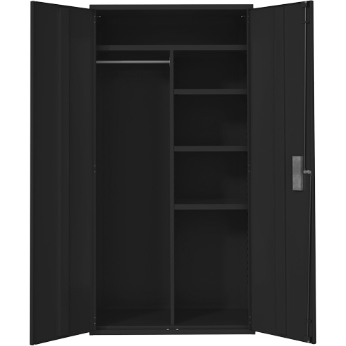 Armoire de rangements combin&eacute;s, Acier, 6 Tablettes, 72" h x 36" la x 18" P, Noir Planification Entrepots Molloy