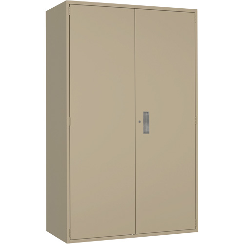 Armoire de rangement Hi-Boy tr&egrave;s large, Acier, 4 Tablettes, 72" h x 48" la x 24" P, Beige Planification Entrepots Molloy