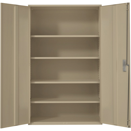 Armoire de rangement Hi-Boy tr&egrave;s large, Acier, 4 Tablettes, 72" h x 48" la x 24" P, Beige Planification Entrepots Molloy