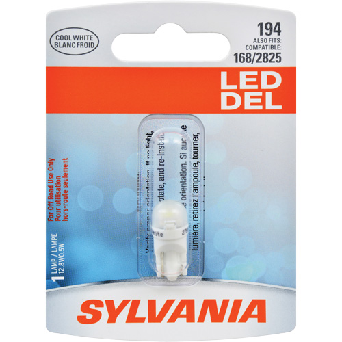 194 Mini Automotive Bulb, LED, 0.5 W/12.8 W, White Planification Entrepots Molloy
