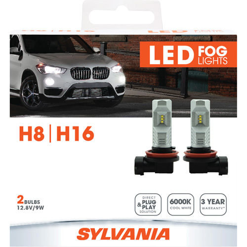 Ampoule pour feu avant H8, DEL, 12,8 W/9 W, Blanc Planification Entrepots Molloy