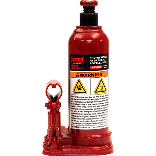 Bottle Jack, 3 Ton(s), Manual Hydraulic, 15-9/16" Raised Height Planification Entrepots Molloy