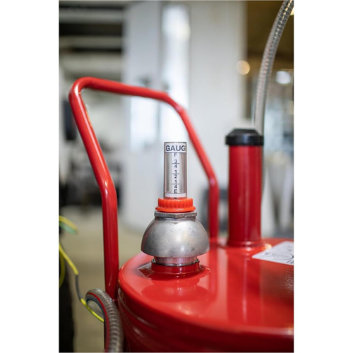 Chariot &agrave; carburant en acier de 25 gallons avec pompe rotative bidirectionnelle et filtre Planification Entrepots Molloy