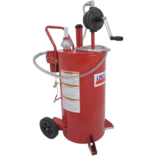 Chariot &agrave; carburant en acier de 25 gallons avec pompe rotative bidirectionnelle et filtre Planification Entrepots Molloy