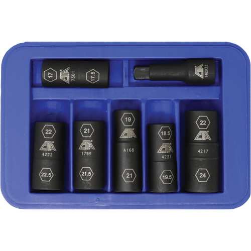 Half Metric Flip Socket Set, 7 Pcs, Impact, 1/2" Drive Size, Deep Planification Entrepots Molloy