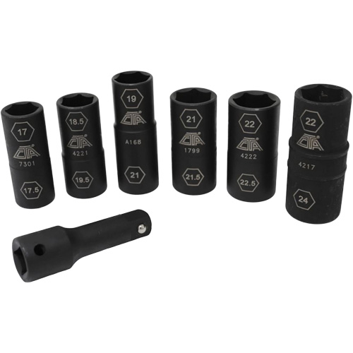 Half Metric Flip Socket Set, 7 Pcs, Impact, 1/2" Drive Size, Deep Planification Entrepots Molloy