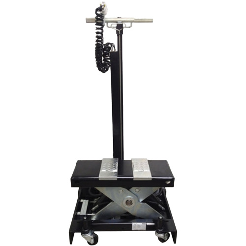 Cric de service de plancher &agrave; profil bas, 12 tonne(s) Capacit&eacute;, 7-1/2" Abaiss&eacute;e, 15" &eacute;lev&eacute;e, Air comprim&eacute;/hydraulique Planification Entrepots Molloy