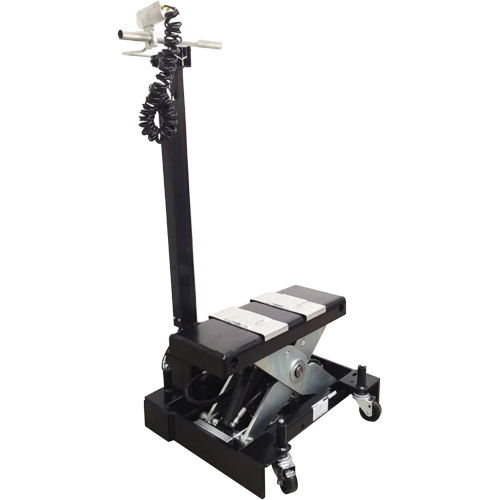 Cric de service de plancher &agrave; profil bas, 12 tonne(s) Capacit&eacute;, 7-1/2" Abaiss&eacute;e, 15" &eacute;lev&eacute;e, Air comprim&eacute;/hydraulique Planification Entrepots Molloy
