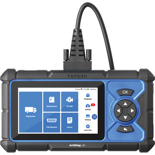 Outil de diagnostic robuste 5" ArtiDiag HD avec fonctions d'entretien Planification Entrepots Molloy