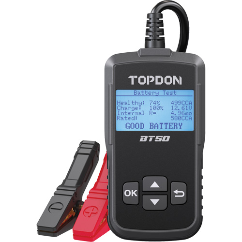 Testeur de batterie, de charge et de d&eacute;marrage BT50 avec imprimante Planification Entrepots Molloy