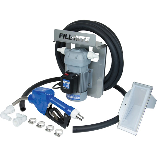 Pompe de transfert de fluide d'&eacute;chappement diesel (DEF) 115 V CA avec support pour cuve GRV et pistolet Planification Entrepots Molloy