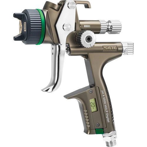Pistolet de peinture de premi&egrave;re qualit&eacute; pour peinture automobile avec psi num&eacute;rique X5500 HVLP 1,2 I RPS D, Entr&eacute;e d'air 1/4" NPT, 15,19 pi³/min, Capacit&eacute; 0,6 L/0,9 L, 0,17 psi Planification Entrepots Molloy