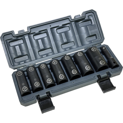 Jeu de douilles doubles hexagonales et h&eacute;licoidales avec coffret, 8 Morceaux, Prise de 1/2" Planification Entrepots Molloy