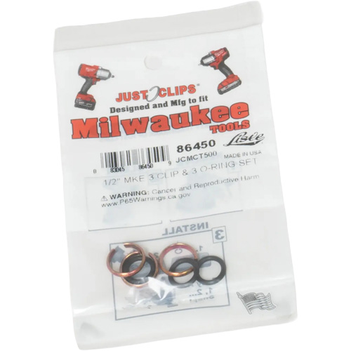 1/2" Clips & O-Rings Set for Milwaukee Planification Entrepots Molloy