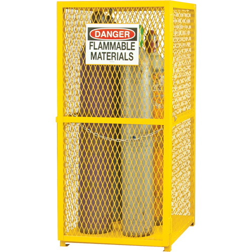 Armoire de rangement pour bouteilles &agrave; gaz, nbre de bouteilles: 9, 30" , 30" , 71-3/4" , Jaune Planification Entrepots Molloy