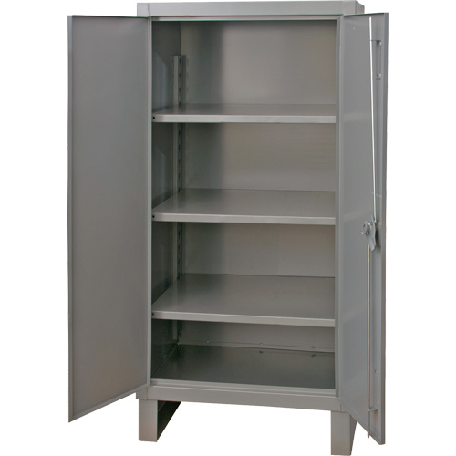 Armoire tr&egrave;s robuste, Acier, 3 Tablettes, 66" h x 36" la x 24" P, Gris Planification Entrepots Molloy
