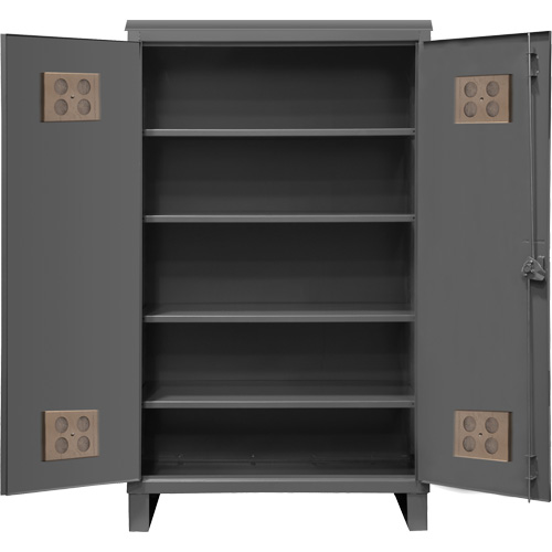 Heavy-Duty Outdoor Cabinet, Steel, 4 Shelves, 78" H x 48" W x 24" D, Grey Planification Entrepots Molloy