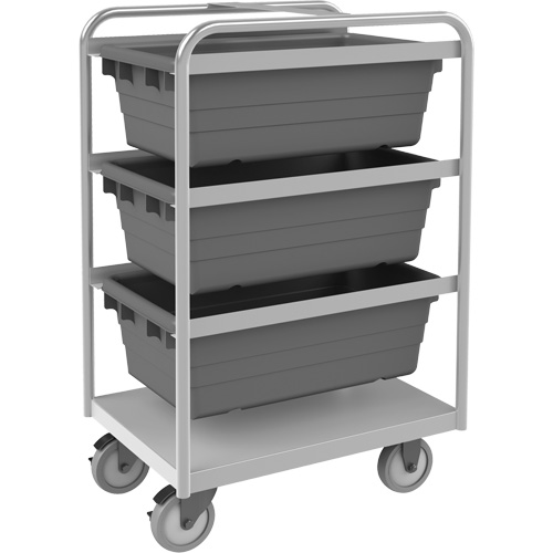 Mobile Tub Rack, Double-sided, 3 bins, 26" W x 18" D x 42" H Planification Entrepots Molloy