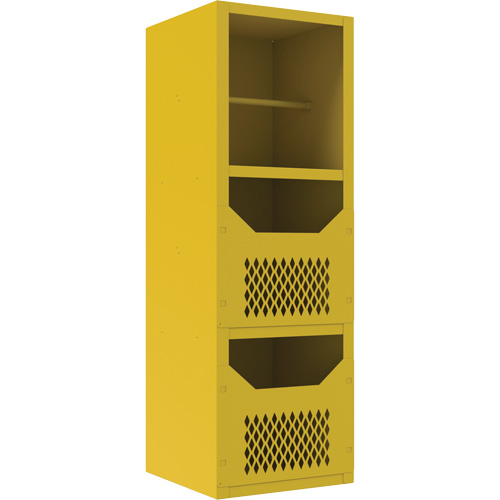 Spill Control Cabinet, 1 Shelves, 72" H x 24" W x 24" D, Steel, Yellow Planification Entrepots Molloy