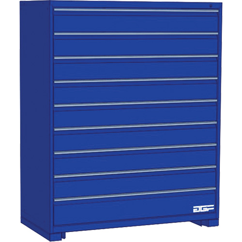 Modular Drawer Cabinet, 9 Drawers, 24" W x 24" D x 60" H, Blue Planification Entrepots Molloy