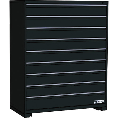 Modular Drawer Cabinet, 9 Drawers, 24" W x 28" D x 60" H, Black Planification Entrepots Molloy