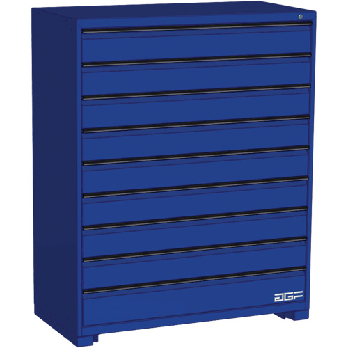 Armoire &agrave; tiroirs modulaire, 9 tiroirs, 48" la x 24" p x 60" h, Bleu Planification Entrepots Molloy