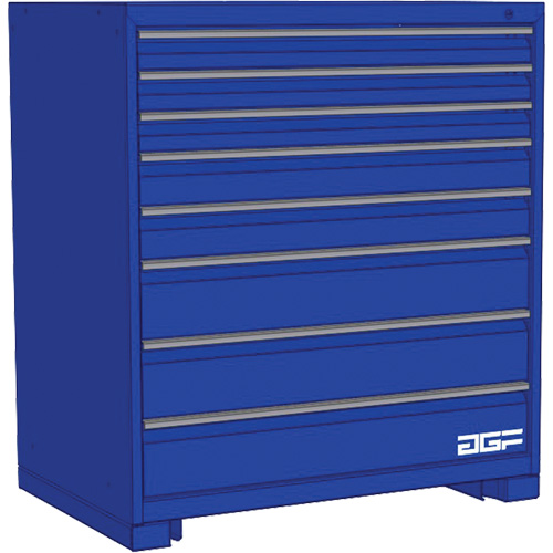 Modular Drawer Cabinet, 8 Drawers, 24" W x 24" D x 40" H, Blue Planification Entrepots Molloy