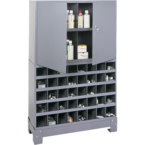 Modular Small Parts Storage Unit, Steel, 0 Drawers, 33-3/4" x 12-1/4" x 53-1/2", Grey Planification Entrepots Molloy