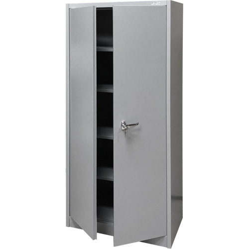 Storage Cabinet, Steel, 4 Shelves, 66" H x 30" W x 15" D, Grey Planification Entrepots Molloy