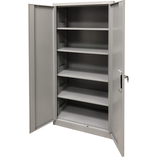 Armoire de rangement, Acier, 4 Tablettes, 78" h x 36" la x 24" P, Gris Planification Entrepots Molloy