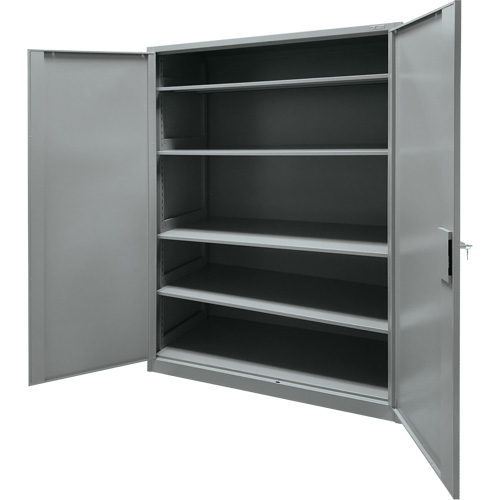 Storage Cabinet, Steel, 4 Shelves, 78" H x 48" W x 24" D, Grey Planification Entrepots Molloy