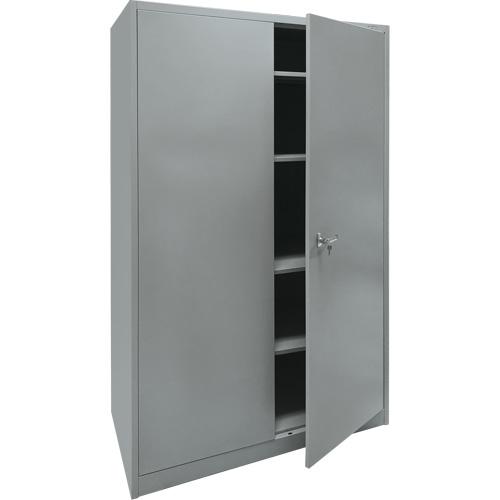 Storage Cabinet, Steel, 4 Shelves, 78" H x 48" W x 24" D, Grey Planification Entrepots Molloy