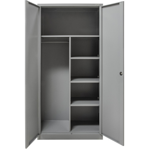 Combination Storage Cabinet, 36" W x 18" D x 72" H, Grey Planification Entrepots Molloy