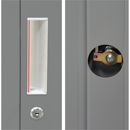 Combination Storage Cabinet, 36" W x 18" D x 72" H, Grey Planification Entrepots Molloy