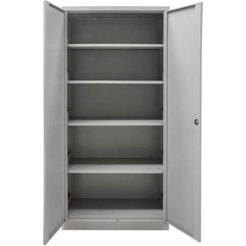 Hi-Boy Storage Cabinet, Steel, 4 Shelves, 72" H x 36" W x 18" D, Grey Planification Entrepots Molloy