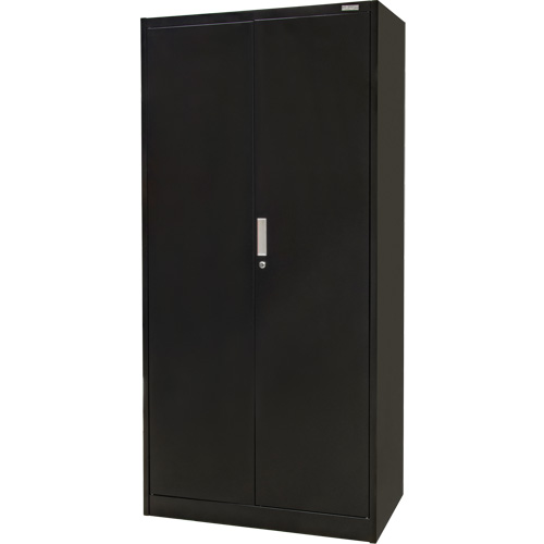 Hi-Boy Storage Cabinet, Steel, 4 Shelves, 72" H x 36" W x 18" D, Black Planification Entrepots Molloy