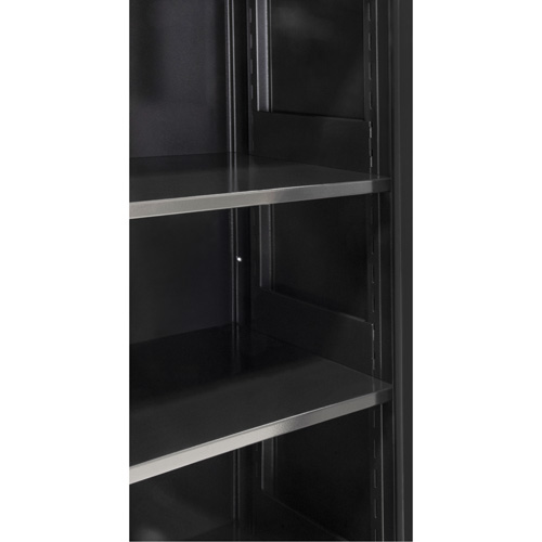 Hi-Boy Storage Cabinet, Steel, 4 Shelves, 72" H x 36" W x 18" D, Black Planification Entrepots Molloy