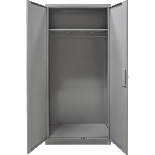 Armoire garde-robe, Acier, 36" la x 18" p x 72" h, Gris Planification Entrepots Molloy