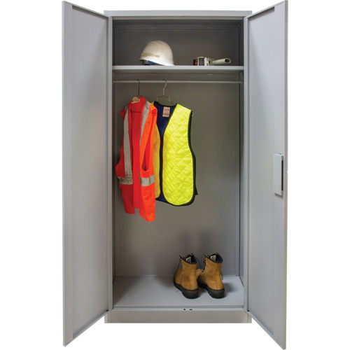Armoire garde-robe, Acier, 36" la x 18" p x 72" h, Gris Planification Entrepots Molloy