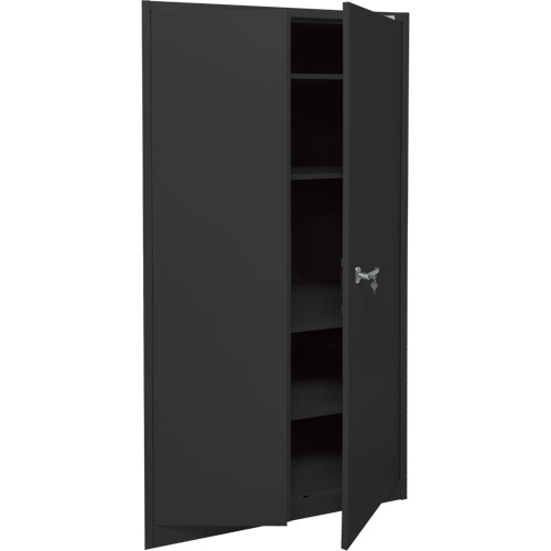 Armoire d'entreposage, Acier, 4 Tablettes, 78" h x 36" la x 24" P, Noir Planification Entrepots Molloy
