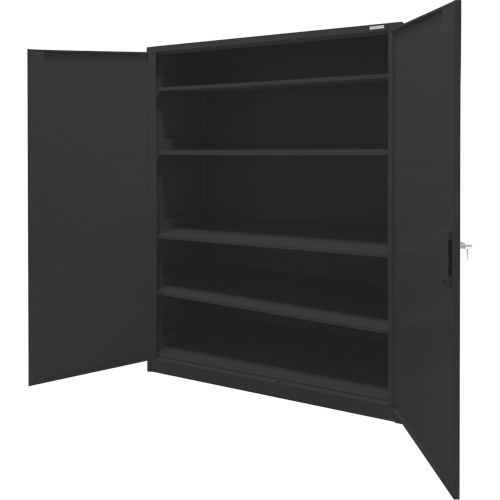 Armoire d'entreposage, Acier, 4 Tablettes, 78" h x 48" la x 24" P, Noir Planification Entrepots Molloy