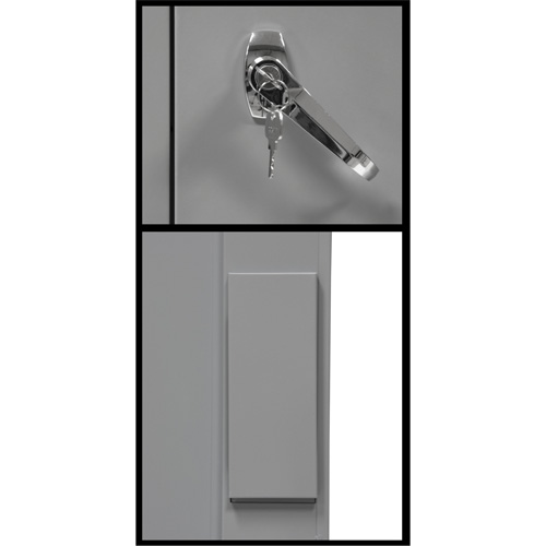 Armoire de rangement &agrave; hauteur de comptoir, Acier, 2 Tablettes, 42" h x 36" la x 24" P, Gris Planification Entrepots Molloy