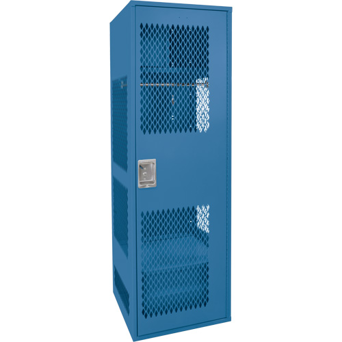 Casier pour &eacute;quipement avec porte, Acier, 24" la x 18" p x 72" h, Bleu fonc&eacute; Planification Entrepots Molloy