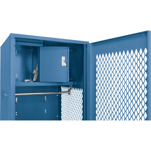 Casier pour &eacute;quipement avec porte, Acier, 24" la x 18" p x 72" h, Bleu fonc&eacute; Planification Entrepots Molloy