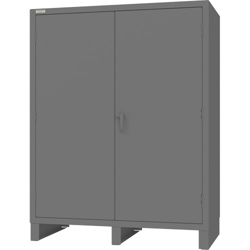 Cabinet with Recessed Doors, Steel, 4 Shelves, 78" H x 60" W x 30" D, Grey Planification Entrepots Molloy
