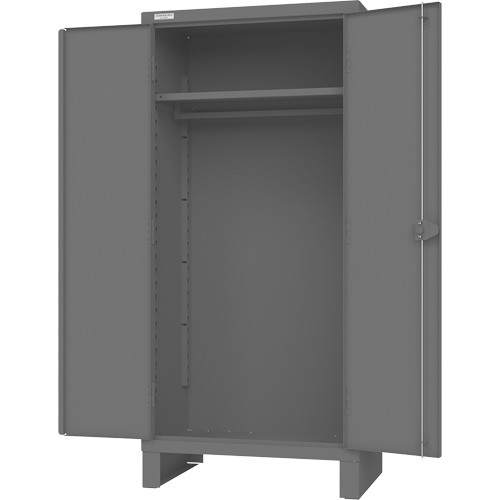 Armoire avec barre de suspension et portes encastr&eacute;es standards , Acier, 78" h x 36" la x 24" P, Gris Planification Entrepots Molloy