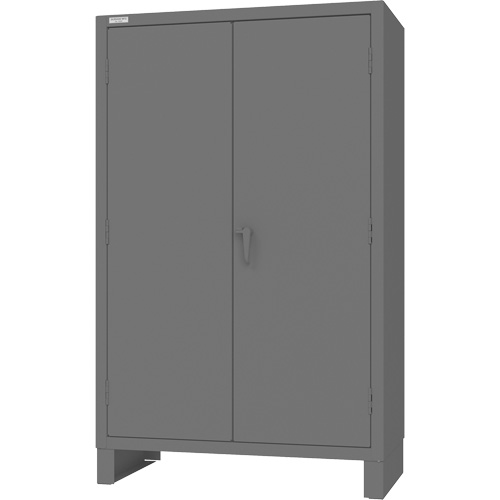 Cabinet with Hanging Bar & Standard Recessed Doors, Steel, 78" H x 48" W x 24" D, Grey Planification Entrepots Molloy