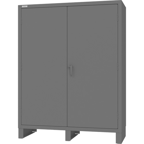Cabinet with Hanging Bar & Standard Recessed Doors, Steel, 78" H x 60" W x 24" D, Grey Planification Entrepots Molloy