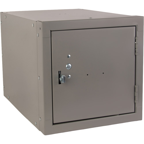 Casier cubique empilable, 12" x 18" x 12", Acier, Gris, D&eacute;mont&eacute; Planification Entrepots Molloy